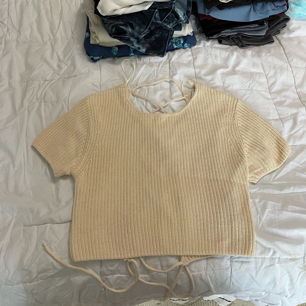 zara knit cropped top